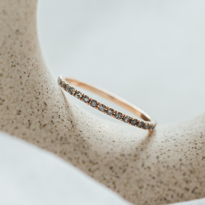 Gold eternity ring with salt and pepper diamonds DOROTHY