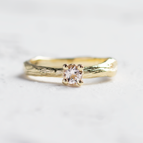 Zlatý větvičkový prsten s morganitem DREMIA