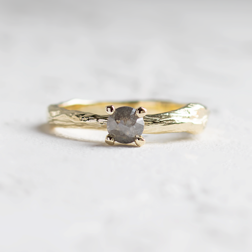 Branch ring with salt and pepper diamond DREMO