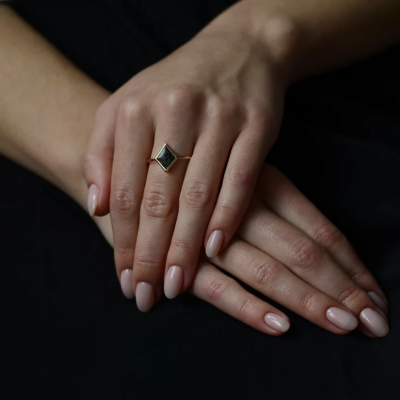 Unique engagement ring with salt and pepper diamond ERISIA