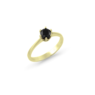 Engagement ring with black diamond 0.5ct FLORA