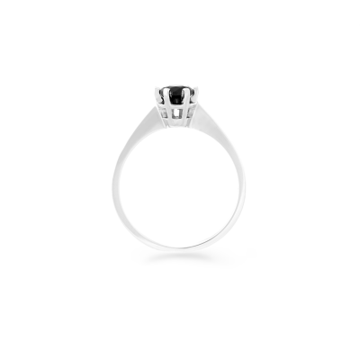 Platinový zásnubní prsten s černým diamantem 0.5ct FLORA