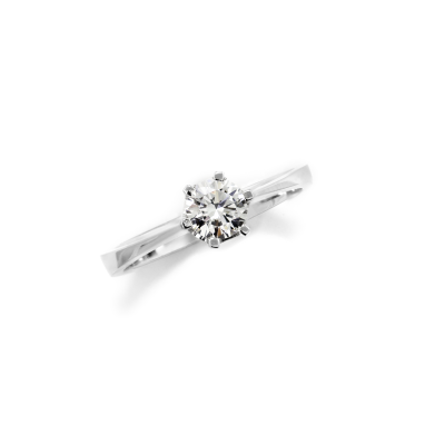 Platinum engagement ring with diamond 0.4ct FLORA
