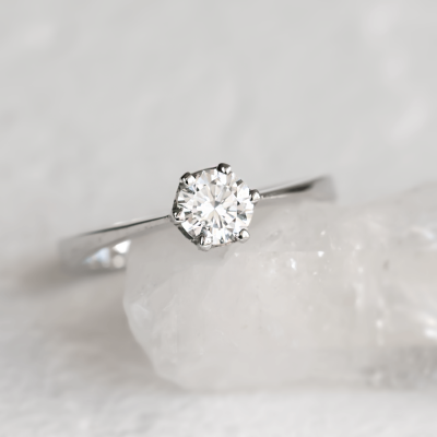 Engagement ring with diamond 0.4ct FLORA