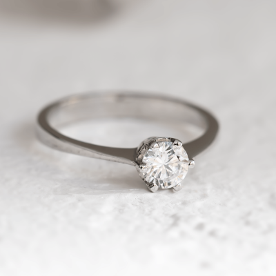 Engagement ring with diamond 0.4ct FLORA