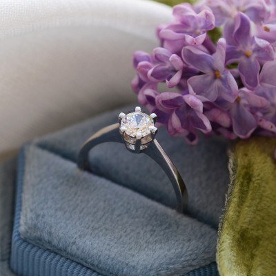 Engagement ring with diamond 0.4ct FLORA