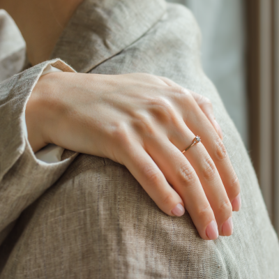 Minimalist salt and pepper and classic diamond ring FRANCO