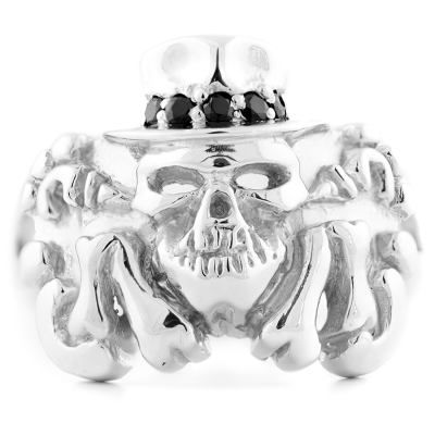 Ring with skull and diamonds GEILO