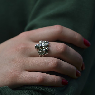 Prsten s lebkou a diamanty GEILO