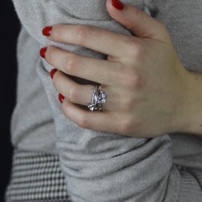 Silver ring with zirkon GINA