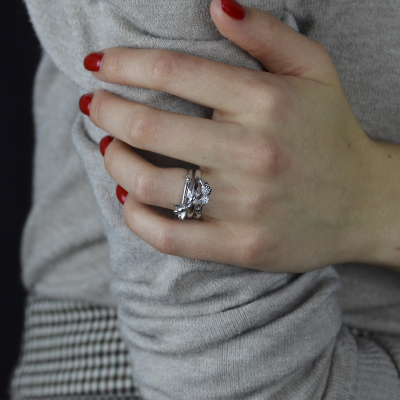 Gold ring with emerald GINA