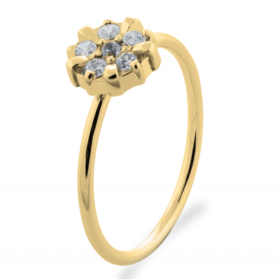 GRAC gold diamond flower shape ring