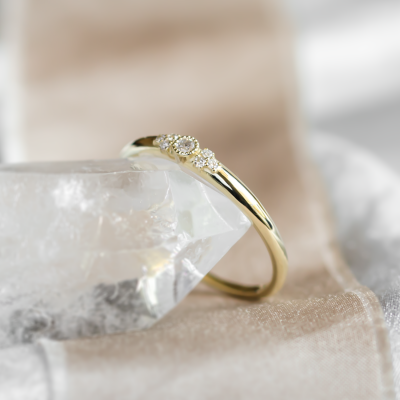 Gold diamond engagement ring GWEN