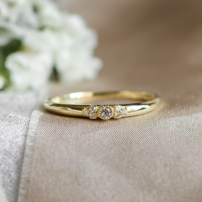 Gold diamond engagement ring GWEN