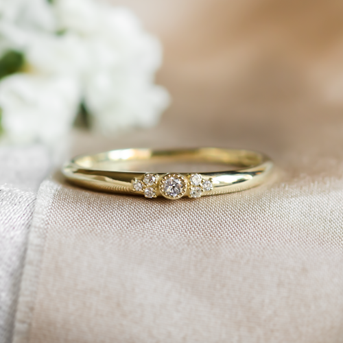 Gold diamond engagement ring GWEN