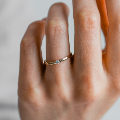 Minimalist diamond engagement ring HAIM