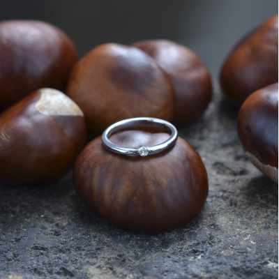 Minimalist gold engagement ring HAMEN