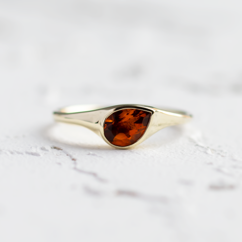 Netradiční zásnubní prsten s přírodním citrínem HELIA