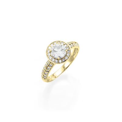  Extravagantní zásnubní prsten z stříbra v halo stylu IMSROA
