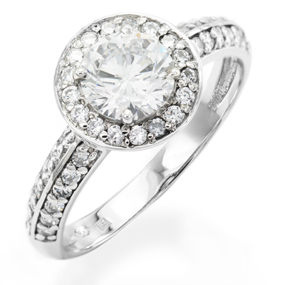 Halo  platinový prsten s diamanty IMSROA