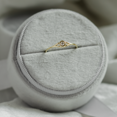 Gold lab-grown diamond engagement ring INN