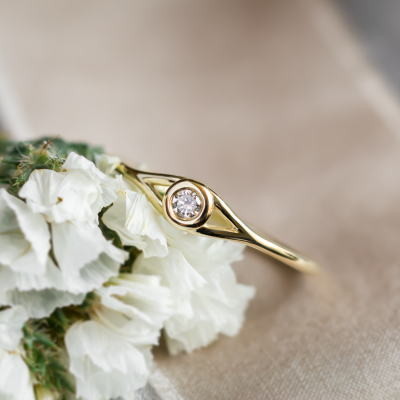 Gold diamond engagement ring INEZ