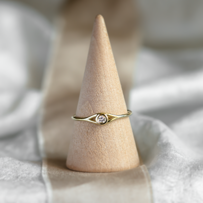 Gold lab-grown diamond engagement ring INN