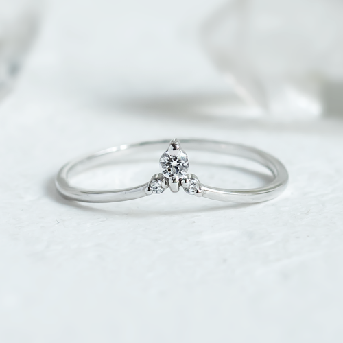 Fine gold ring with lab created diamonds JANA