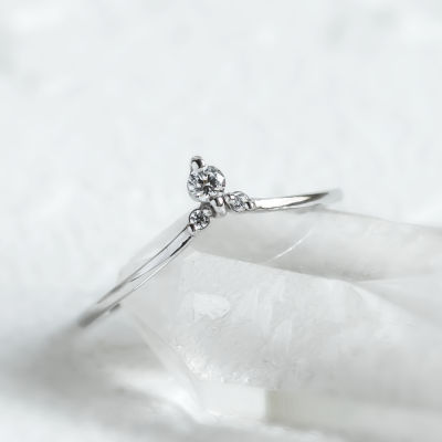 Fine gold ring with lab created diamonds JANA