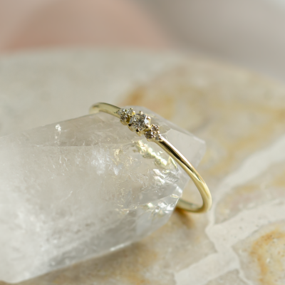 Minimalist engagement ring with diamonds JUDY