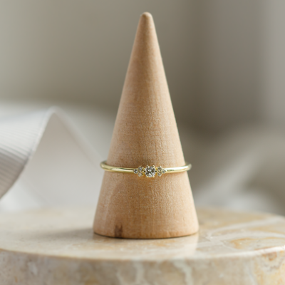 Minimalist engagement ring with diamonds JUDY