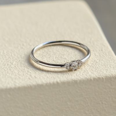 Minimalist engagement ring with diamonds JUDY