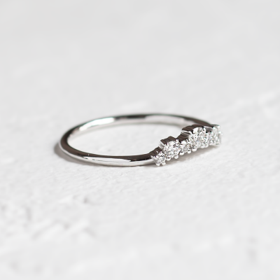 Curved diamond ring KALIA