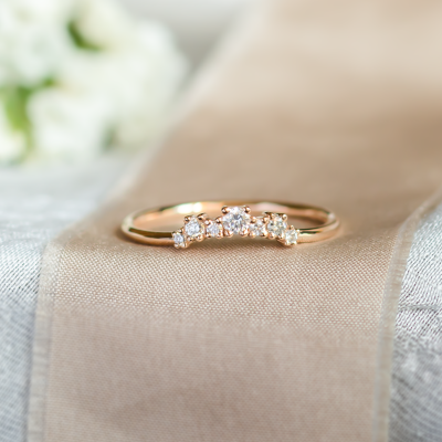 Curved diamond ring KALIA