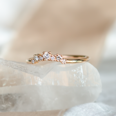 Curved diamond ring KALIA