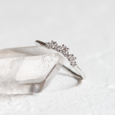 Curved diamond ring KALIA