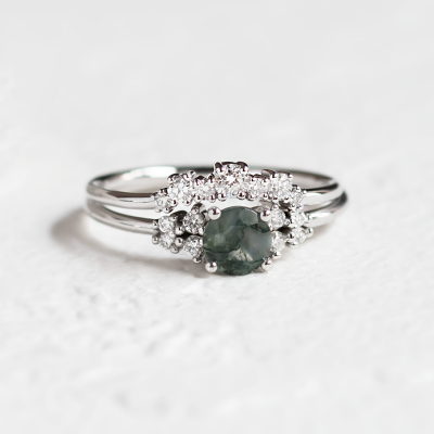Curved diamond ring KALIA