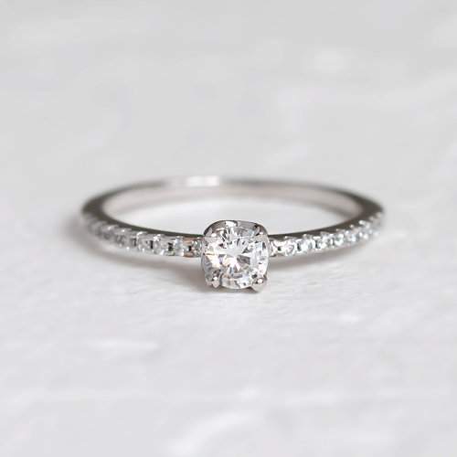 Gold engagement ring with diamonds KATVI