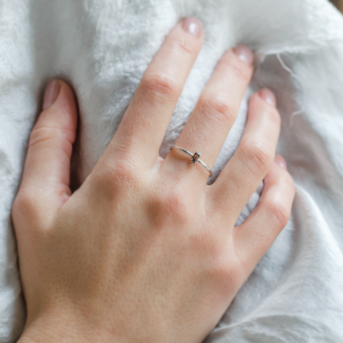 Gold ring with brown diamond KRISTEN