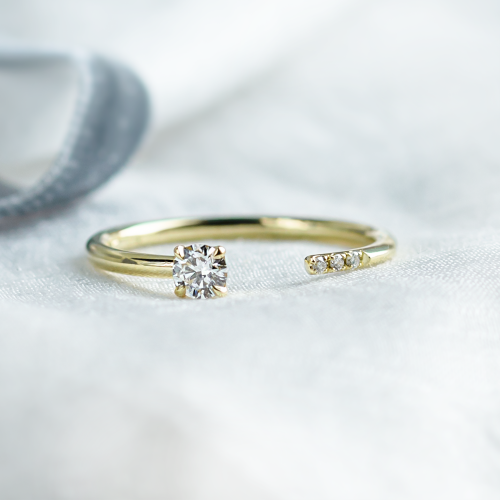 Open ring with diamonds LEIA