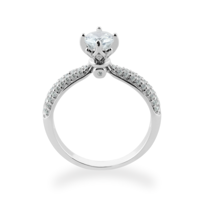 Classic moissanite and diamond engagement ring LIVKE