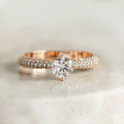 Classic moissanite and diamond engagement ring LIVKE