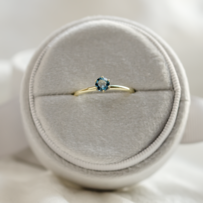 Engagement ring with london blue topaz MARGARET