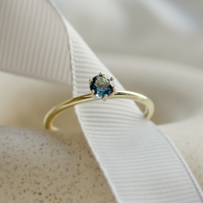 Engagement ring with london blue topaz MARGARET