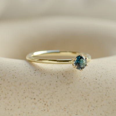 Engagement ring with london blue topaz MARGARET