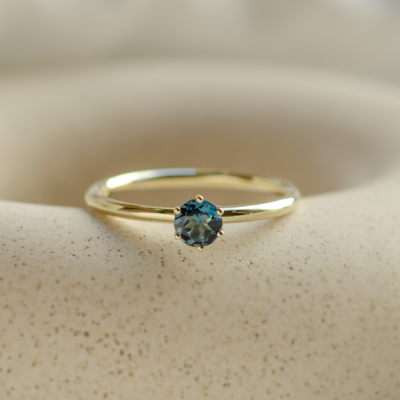 Engagement ring with london blue topaz MARGARET