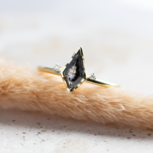Salt and pepper diamond engagement ring MEG