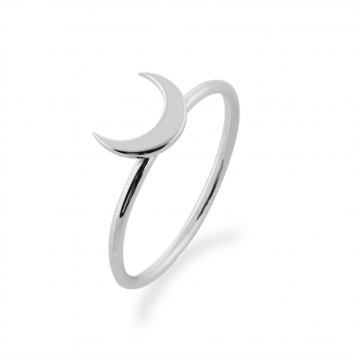 Originální stříbrný prsten MISE ve tvaru půlměsíce