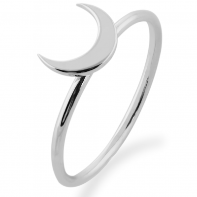 MISE crescent shape silver ring 