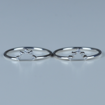 Curved diamond wedding ring EMILIANO